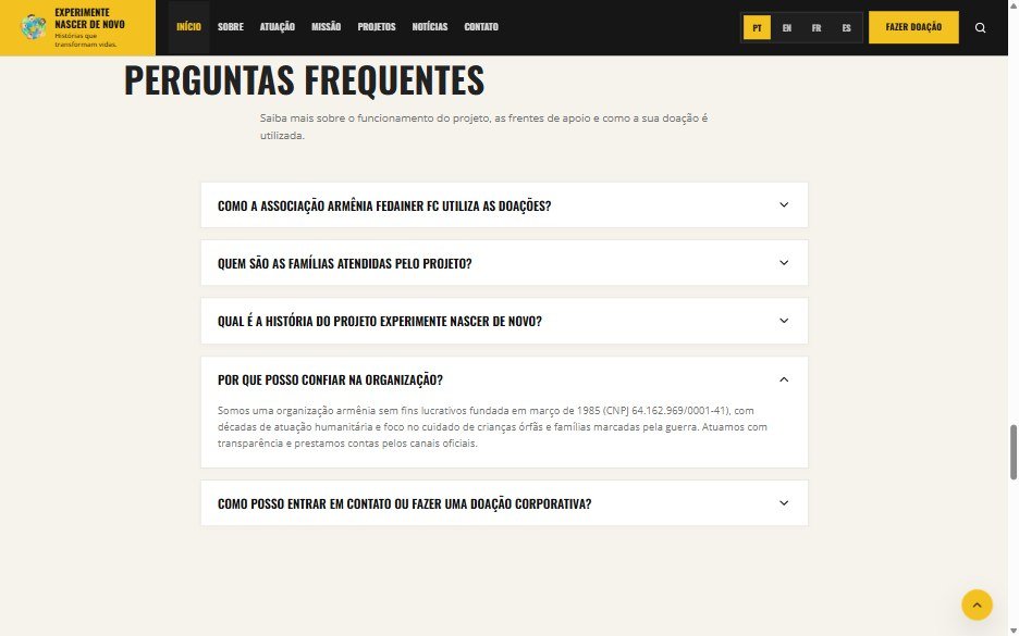 Experimente Nascer de Novo: Confiança